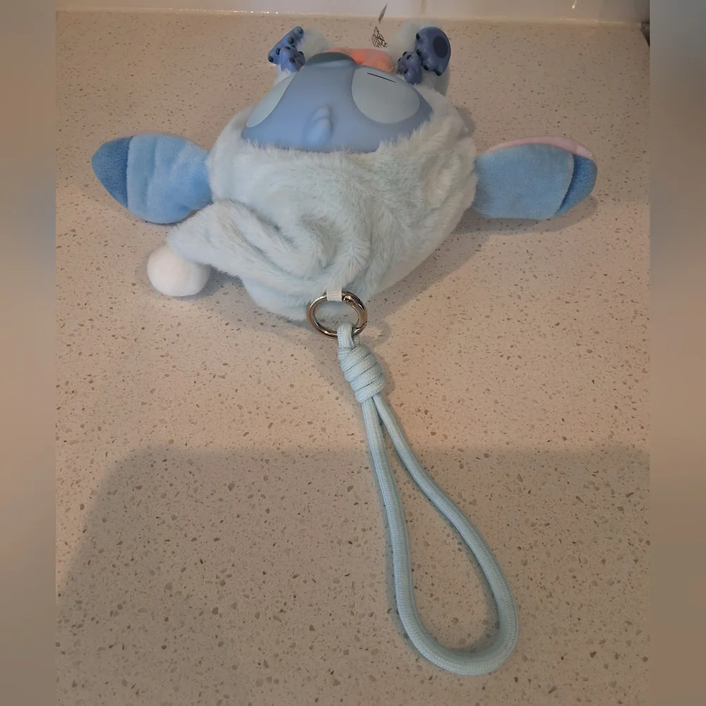 MINISO Disney Stitch Eat Something Before Sleep Sleepy Donut Plush Keychain, NEW